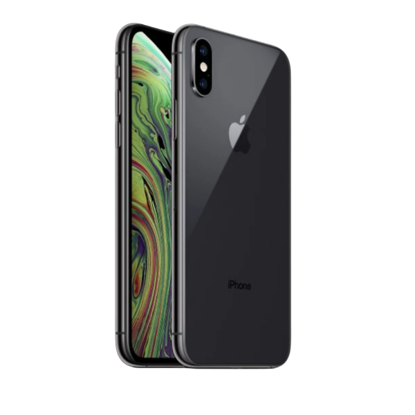 Apple iPhone XS in Space Gray front and back view