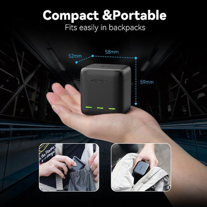 TELESIN G12 Standard Dual-Arc Battery Storage Dual Battery Charging Case Set For Gopro Hero 8 9 10 11 12