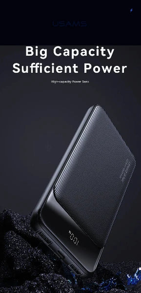 USAMS 30000mAh PD 20W+QC3.0 3 Ports Digital Display Fast Charging Power Bank