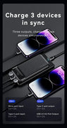 USAMS 30000mAh PD 20W+QC3.0 3 Ports Digital Display Fast Charging Power Bank