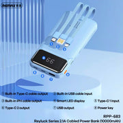10000mAh Power Bank Reyluck Series 2.1A Cabled Power Bank