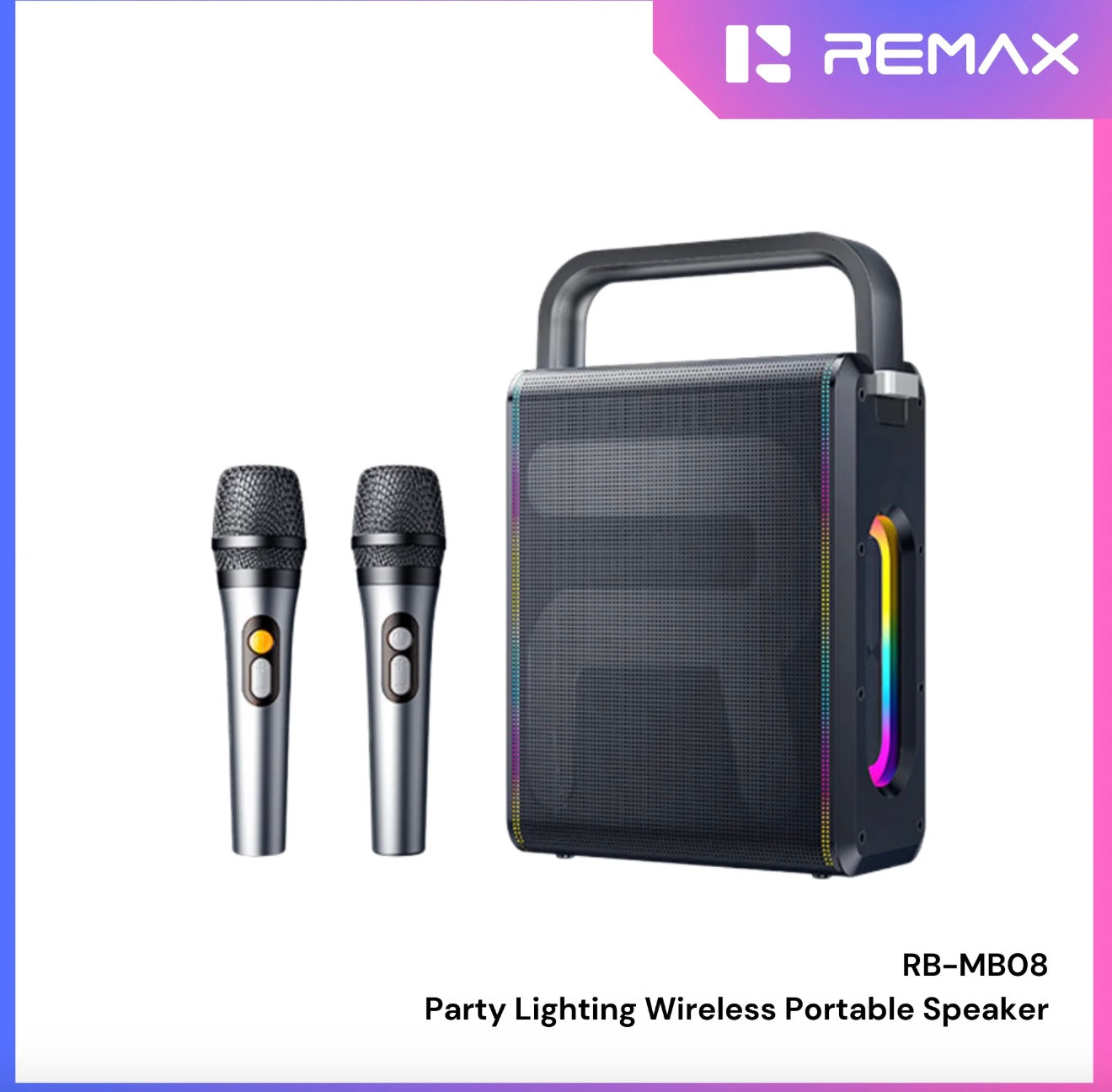 REMAX - RB-MB08 Lighting Party Bluetooth Wireless Speaker ( 60W ) - Black